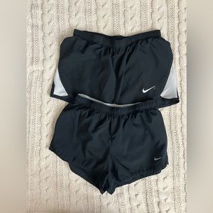 Set of 2 Nike dri fit running/soccer shorts with built-in liners, size xs/s